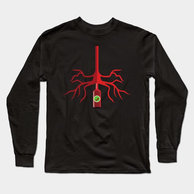 Hot Sauce Runs Through My Veins Long Sleeve T-Shirt by Epic Hikes